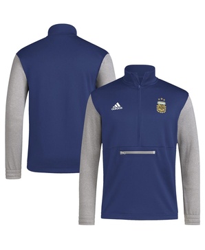 Men's Navy Argentina National Team Crest Long Sleeve Half-Zip Top