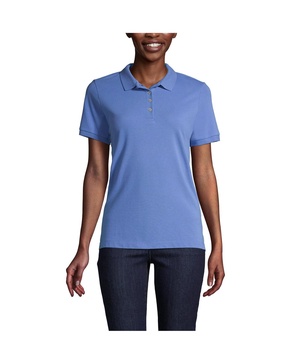 Women's Banded Short Sleeve Fem Fit Mesh Polo