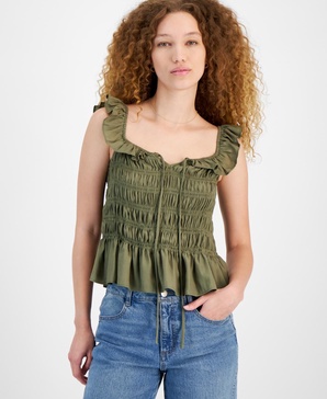 Women's Ruffle Strap Smocked Top, Created for Macy's