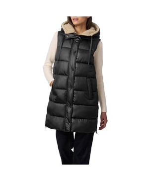 Women's Puffer Vest With Sherpa Lined Hood