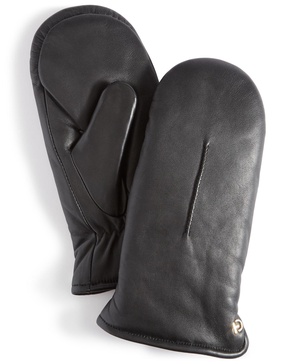 Women's Faux-Fur-Lined Leather Mittens