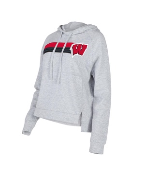 Women's Gray Wisconsin Badgers Cedar Tri-Blend Raglan Pullover Hoodie