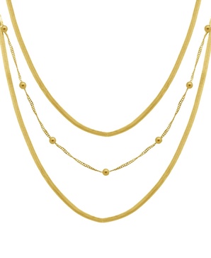 18K Gold Plated Layered Chain Necklace