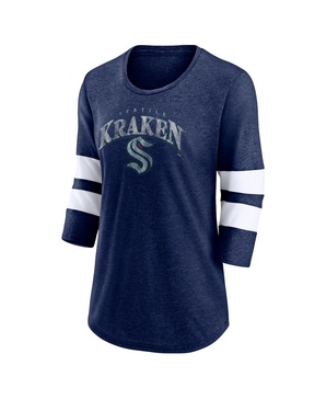 Men's Heather Navy Seattle Kraken Special Edition 2.0 Barn Burner 3/4 Sleeve T-shirt