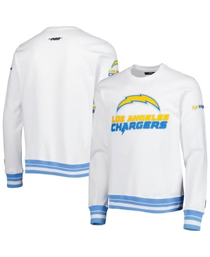 Men's LA Chargers White Mash Up Pullover Sweatshirt