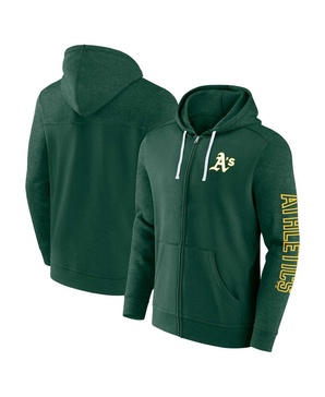 Men's Green Oakland Athletics Offensive Line Up Full-Zip Hoodie