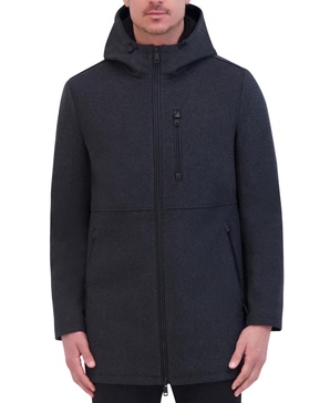 Men's Wool Melton Polyurethane Piping Detail Coat