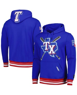 Men's Royal Texas Rangers Mash Up Logo Pullover Hoodie