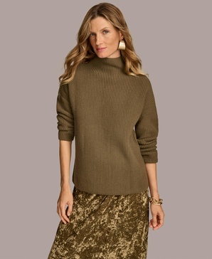 Women's Cashmere-Blend Mock Neck Sweater