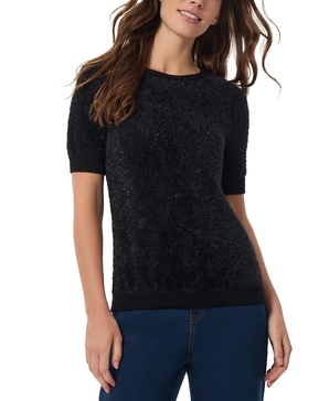 Women's Eyelash Short-Sleeve Sweater