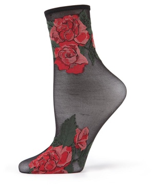 Women's Botanical Sheer See-Through Anklet Socks