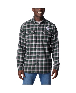 Men's Green Michigan State Spartans Flare Gun Flannel Long Sleeve Shirt