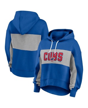 Women's Royal Chicago Cubs Filled Stat Sheet Pullover Hoodie