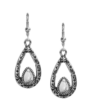 American West Sterling Silver Women's Drop & Dangle Earrings with Genuine Gemstone