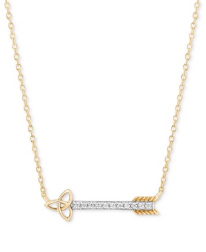 Diamond Arrow Merida Pendant Necklace (1/10 ct. t.w.) in 10k Gold, 16" + 2" extender