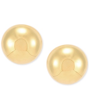 Polished Half Bead Stud Earrings in 14k Gold 