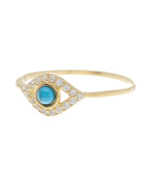 14K Gold Plated Evil Eye Ring