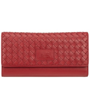 Women's Basket Weave Collection RFID Secure Quadruple Fold Wallet