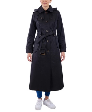 Women's Hooded Belted Maxi Trench Coat