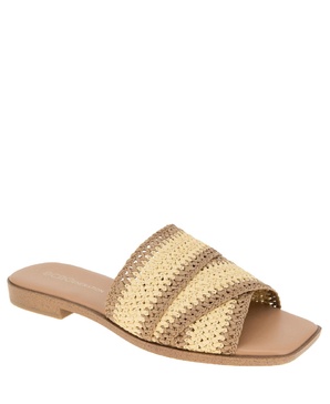 Women's Lileen Slip-On Woven Raffia Flat Sandals