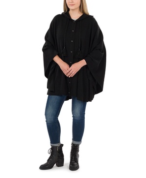 Women's Hooded Cape with Buttons