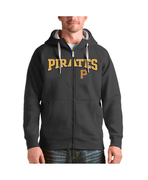 Men's Charcoal Pittsburgh Pirates Team Logo Victory Full-Zip Hoodie