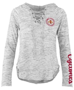 Women's Iowa State Cyclones Spacedye Lace Up Long Sleeve T-Shirt