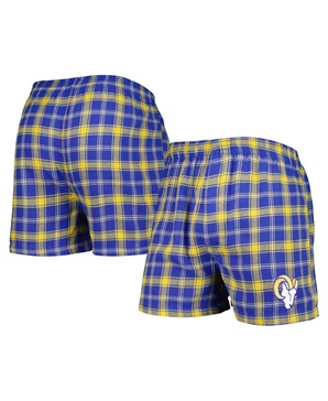 Men's Royal, Gold Los Angeles Rams Ledger Flannel Boxers