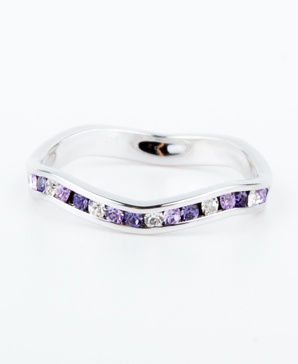 Crystal Stackable ring in Sterling Silver