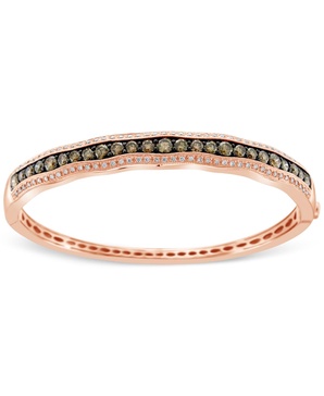 Chocolate Diamond (3 ct. t.w.) & Vanilla Diamond (5/8 ct. t.w.) Wavy Bangle Bracelet in 14k Rose Gold