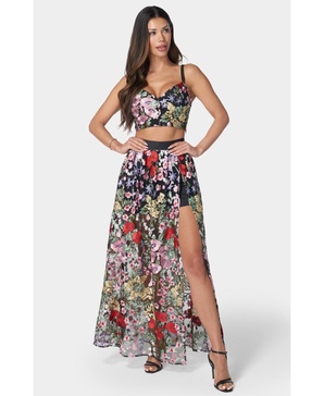 Women's Floral Embroidered Two Piece Set