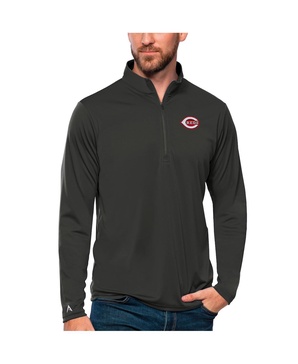 Men's Charcoal Cincinnati Reds Tribute Quarter-Zip Pullover Top