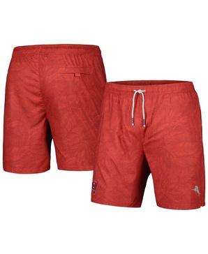 Men's Red Tampa Bay Buccaneers Naples Layered Leaves Swim Shorts