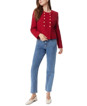 Women's Fiona Collarless Tweed Double-Breasted Jacket