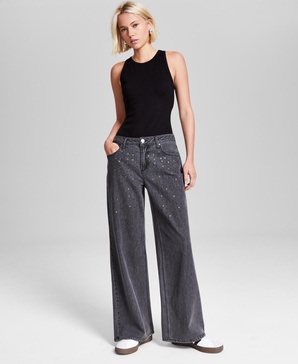 Women’s Mid-Rise Embellished Jeans, Created for Macy’s 