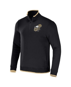 Men's NFL x Darius Rucker Collection by Black New Orleans Saints Logo Quarter-Zip Top