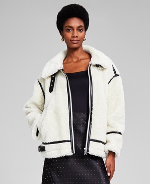 Women's Sherpa Fleece Zip-Front Jacket, Created for Macy's