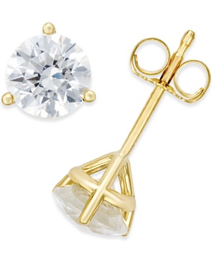 Certified Near Colorless Diamond Stud Earrings in 18k White or Yellow Gold (1/2 ct. t.w.)