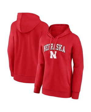 Women's Scarlet Nebraska Huskers Evergreen Campus Pullover Hoodie