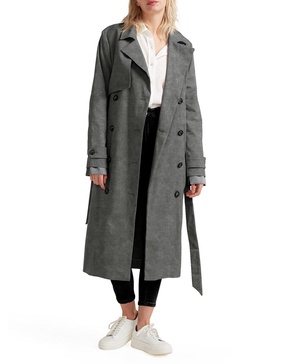 Women's Empirical City Trench Coat - Washed Black