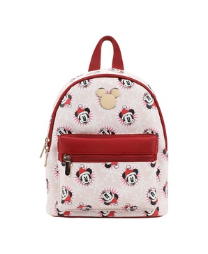 Mickey Mouse Santa Mickey White Faux Leather 10.6" White Mini Backpack