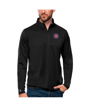 Men's Black Chicago Cubs Tribute Quarter-Zip Pullover Top