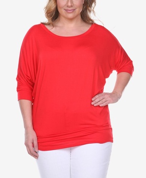 Plus Size Bat Sleeve Tunic Top