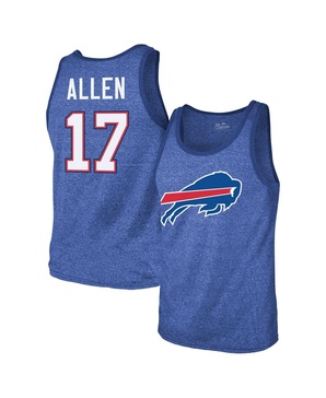 Men's Josh Allen Royal Buffalo Bills Tri-Blend Player Name Number Tank Top