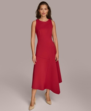 Donna Karan Women's High-Low Scuba A-Line Dress