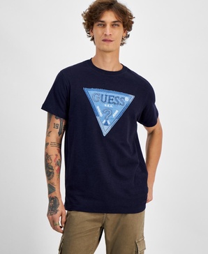 Men's Regular-Fit Triangle Logo Patch T-Shirt 