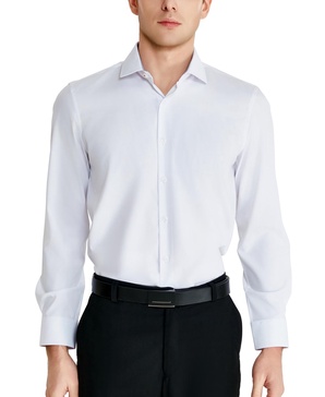 Men's Slim-Fit Solid Poplin Dress Shirt