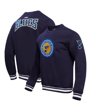 Men's Navy St. Louis Blues Crest Emblem Pullover Sweatshirt