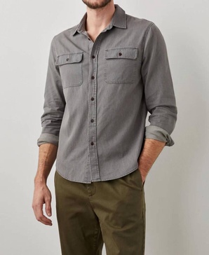 rhet shirt in washed black chambray