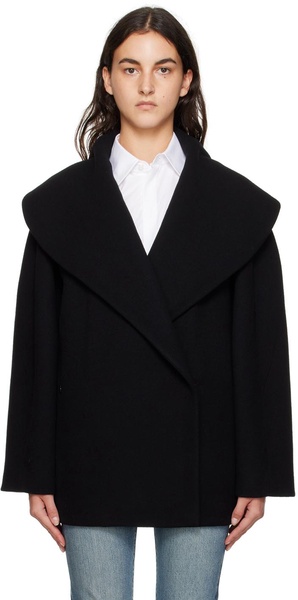 Black Gathered Coat